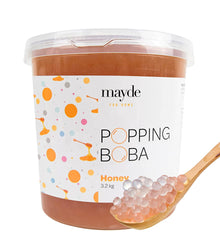 Mayde Popping Boba Pearls for Drinks, Desserts, & Breakfast Bowls (Honey Flavor, 7-lbs)
