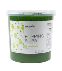 Mayde Popping Boba Pearls for Drinks, Desserts, & Breakfast Bowls (Green Apple Flavor, 7-lbs)