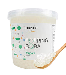 Mayde Popping Boba Pearls for Drinks, Desserts, & Breakfast Bowls (Yogurt Flavor, 7-lbs)