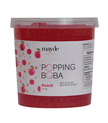 Mayde Popping Boba Pearls for Drinks, Desserts, & Breakfast Bowls (Peach Flavor, 7-lbs)