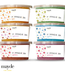 Mayde Bursting Popping Boba Pearls, Strawberry, Mango, Passion Fruit, Kiwi, Blueberry, Pomegranate - 6 Flavor Party Kit (490 gms, 6 pack)