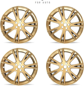Tesla Model Y (2020-2023) 19-inch Gold Hub Caps (Set of 4) Gemini Wheel Aero Cover replacement