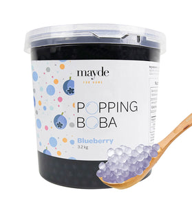 Mayde Popping Boba Pearls for Drinks, Desserts, & Breakfast Bowls (Blueberry Flavor, 7-pounds)