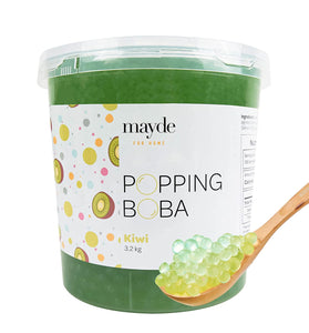 Mayde Popping Boba Pearls for Drinks, Desserts, & Breakfast Bowls (Kiwi Flavor, 7-lbs)
