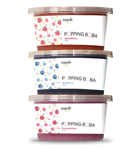 Mayde 3-Flavor Popping Boba Pearls Berry Blend Party Kit (3-Pack, 490 Grams)