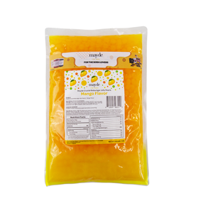 Mayde Crystal Boba for Bubble Tea Drinks Milk Tea Shaved Ice Topping, Agar Boba, Mango Flavor -  2.2 lbs