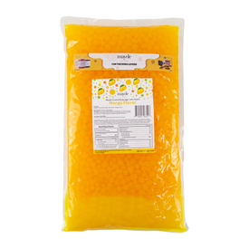 Mayde Crystal Boba for Bubble Tea Drinks Milk Tea Shaved Ice Topping, Agar Boba, Mango Flavor - 4.4 lbs