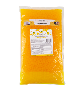 Mayde Crystal Boba for Bubble Tea Drinks Milk Tea Shaved Ice Topping, Agar Boba, Mango Flavor - 4.4 lbs