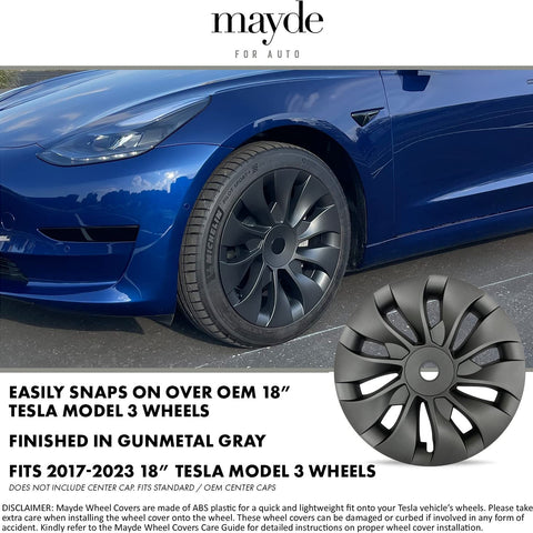 Tesla Model 3 (2020-2023) 18-inch Hubcaps (Single Replacement) - 4
